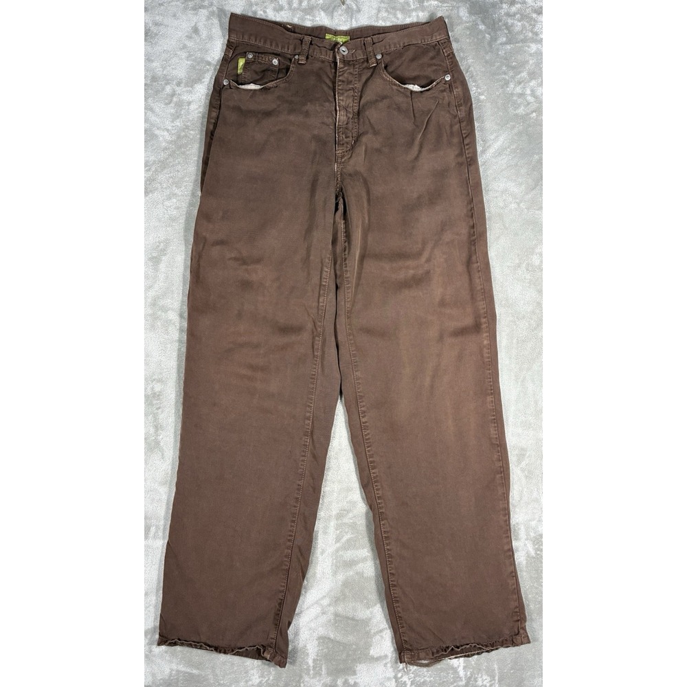 VTG Pulp Pants Womens Sz 12 brown 100% Junlon‎ Made In USA Polynosic